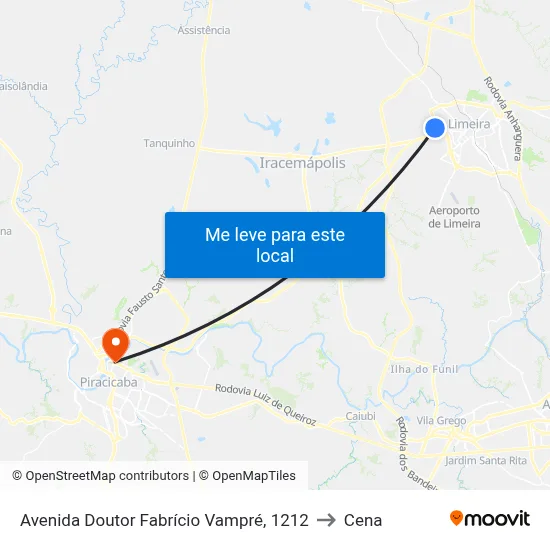 Avenida Doutor Fabrício Vampré, 1212 to Cena map
