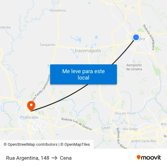 Rua Argentina, 148 to Cena map