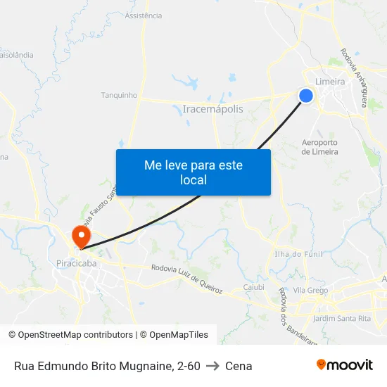 Rua Edmundo Brito Mugnaine, 2-60 to Cena map