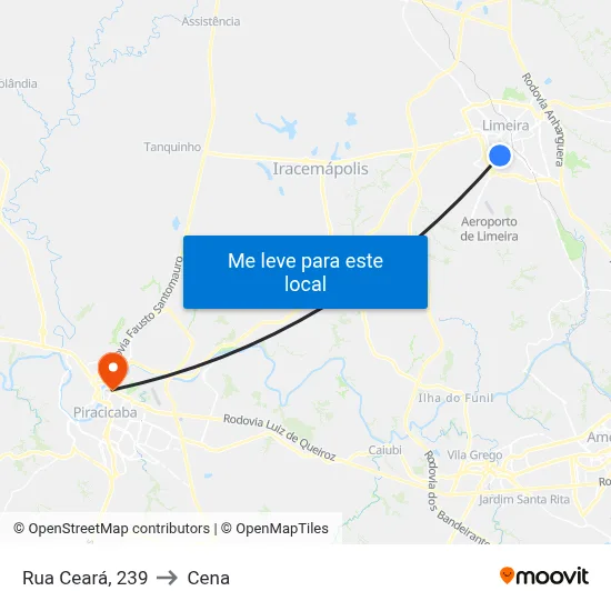 Rua Ceará, 239 to Cena map