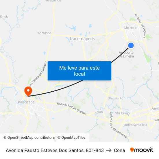 Avenida Fausto Esteves Dos Santos, 801-843 to Cena map