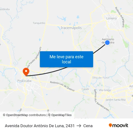 Avenida Doutor Antônio De Luna, 2431 to Cena map