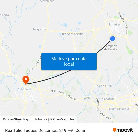 Rua Túlio Taques De Lemos, 219 to Cena map