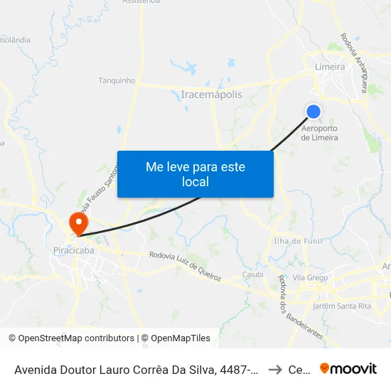 Avenida Doutor Lauro Corrêa Da Silva, 4487-4511 to Cena map