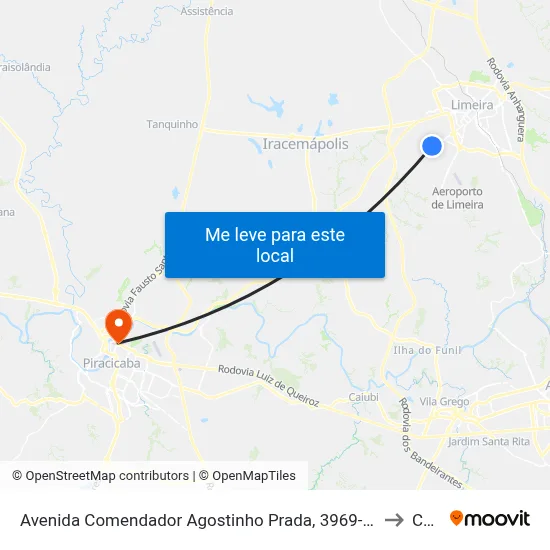 Avenida Comendador Agostinho Prada, 3969-4119 (Rapidão) to Cena map