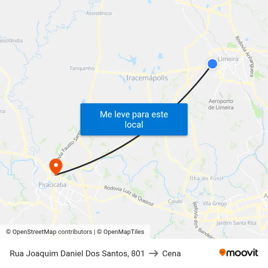 Rua Joaquim Daniel Dos Santos, 801 to Cena map