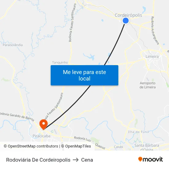 Rodoviária De Cordeiropolis to Cena map