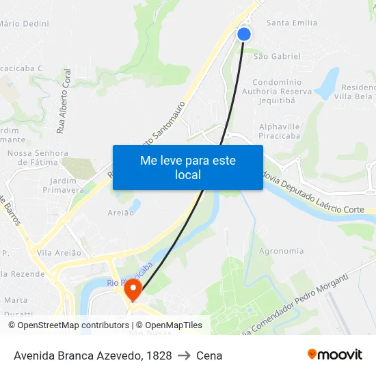 Avenida Branca Azevedo, 1828 to Cena map