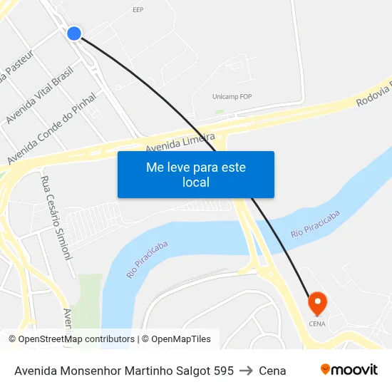 Avenida Monsenhor Martinho Salgot 595 to Cena map