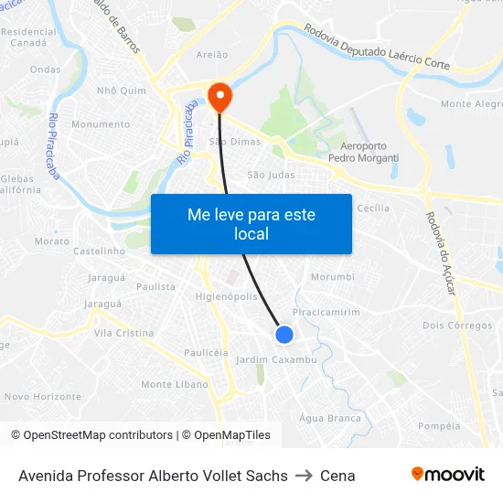 Avenida Professor Alberto Vollet Sachs to Cena map