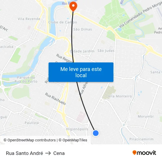 Rua Santo André to Cena map