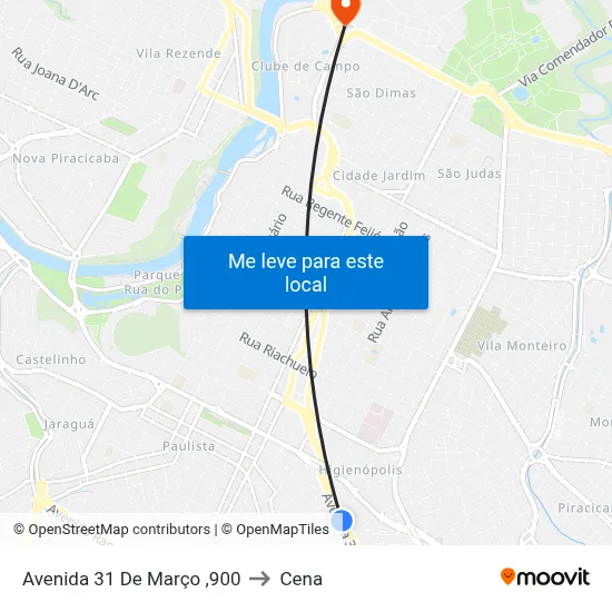 Avenida 31 De Março ,900 to Cena map