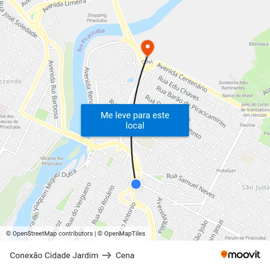 Conexão Cidade Jardim to Cena map