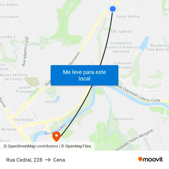 Rua Cedral, 228 to Cena map