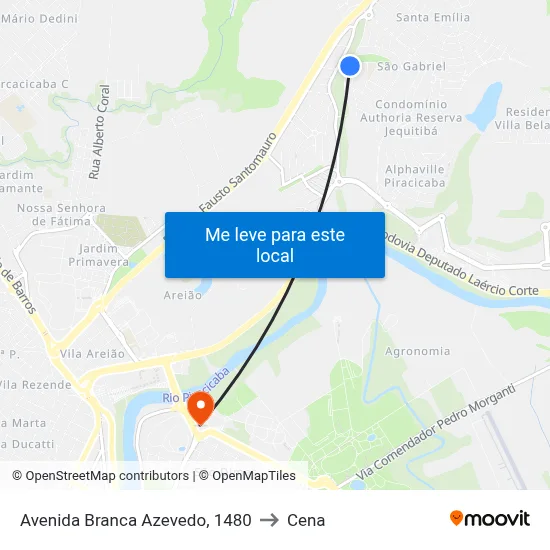 Avenida Branca Azevedo, 1480 to Cena map