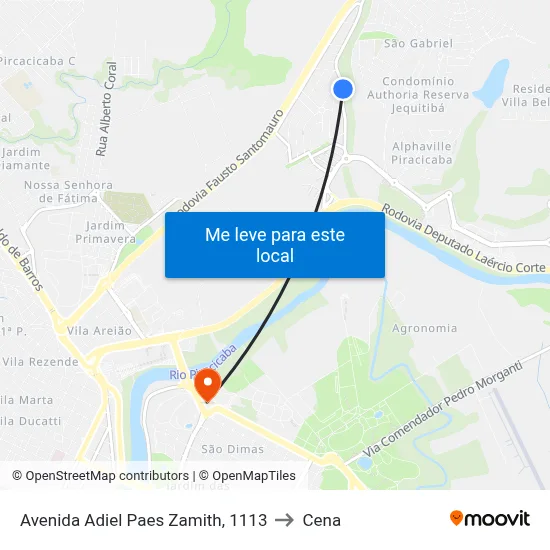 Avenida Adiel Paes Zamith, 1113 to Cena map
