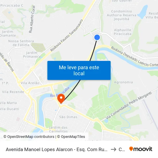 Avenida Manoel Lopes Alarcon - Esq. Com Rua Mário Crevellani to Cena map