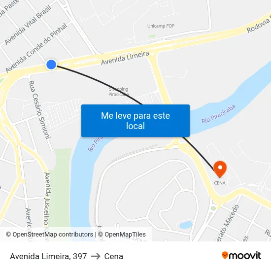 Avenida Limeira, 397 to Cena map