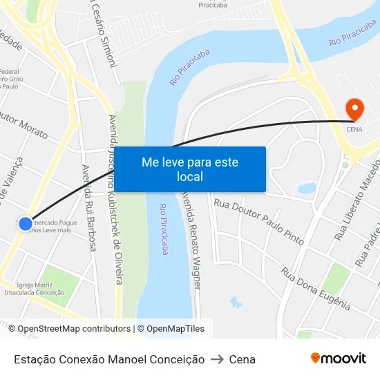 Estação Conexão Manoel Conceição to Cena map