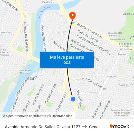 Avenida Armando De Salles Oliveira 1127 to Cena map