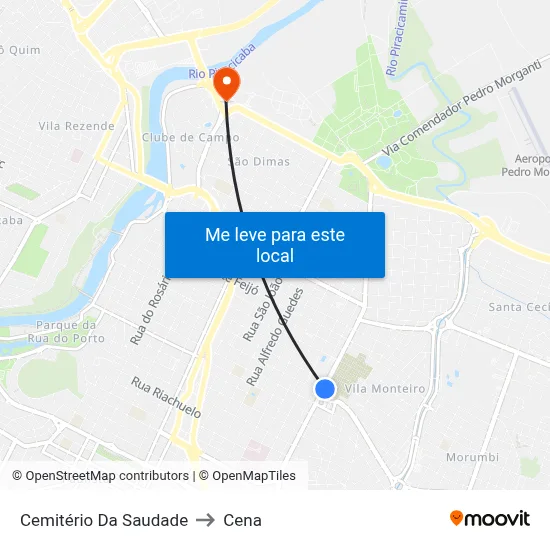 Cemitério Da Saudade to Cena map