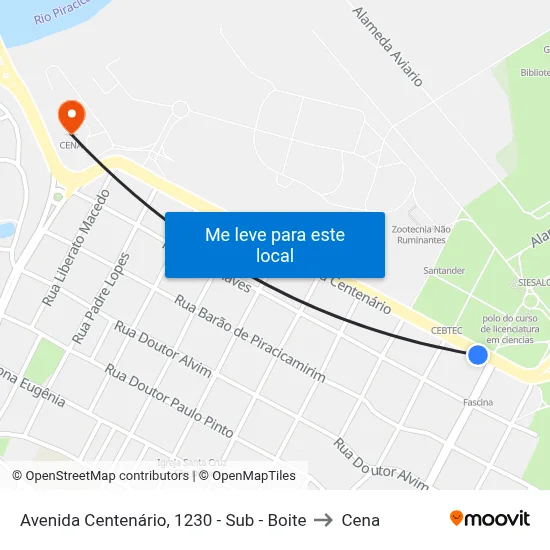 Avenida Centenário, 1230 - Sub - Boite to Cena map