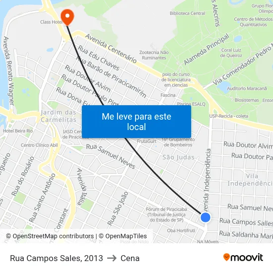 Rua Campos Sales, 2013 to Cena map