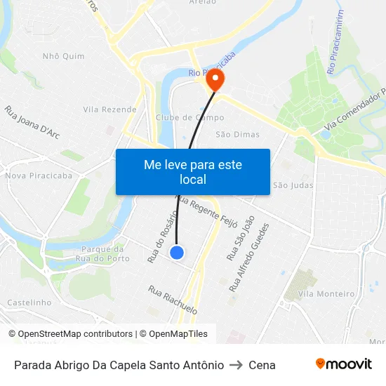 Parada Abrigo Da Capela Santo Antônio to Cena map