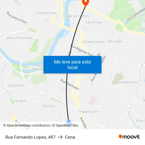 Rua Fernando Lopes, 497 to Cena map