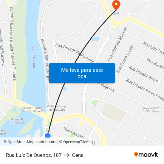 Rua Luíz De Queiroz, 187 to Cena map