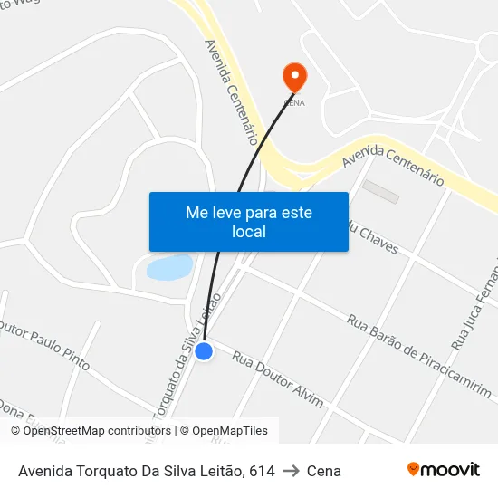 Avenida Torquato Da Silva Leitão, 614 to Cena map
