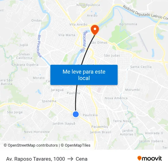 Av. Raposo Tavares, 1000 to Cena map