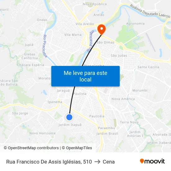 Rua Francisco De Assis Iglésias, 510 to Cena map