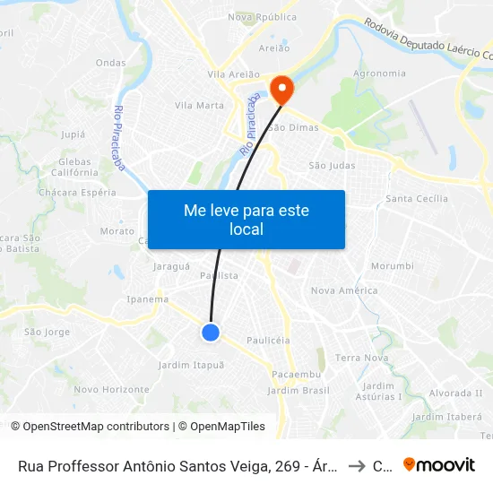 Rua Proffessor Antônio Santos Veiga, 269 - Área Verde, Oposto Nº 269 to Cena map