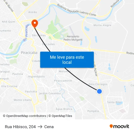 Rua Hibisco, 204 to Cena map