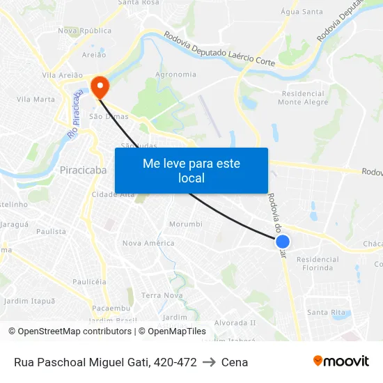 Rua Paschoal Miguel Gati, 420-472 to Cena map
