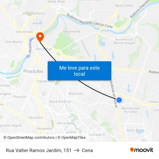 Rua Valter Ramos Jardim, 151 to Cena map