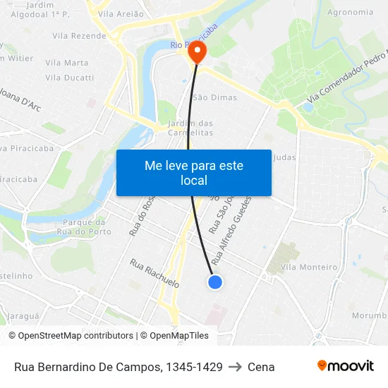 Rua Bernardino De Campos, 1345-1429 to Cena map