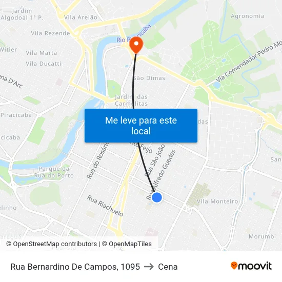 Rua Bernardino De Campos, 1095 to Cena map