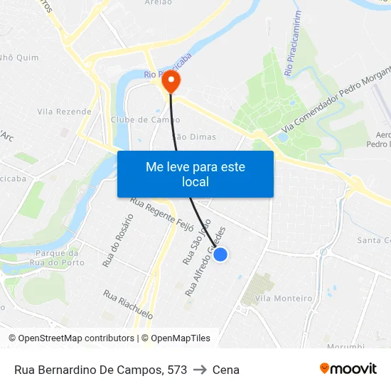 Rua Bernardino De Campos, 573 to Cena map