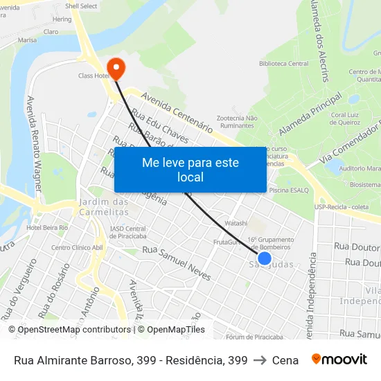 Rua Almirante Barroso, 399 - Residência, 399 to Cena map