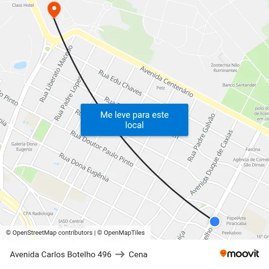 Avenida Carlos Botelho 496 to Cena map