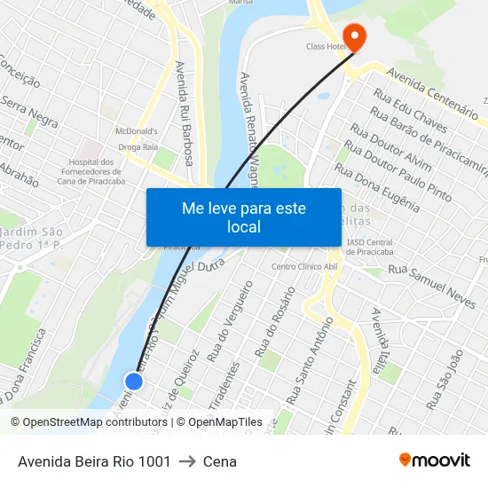 Avenida Beira Rio 1001 to Cena map