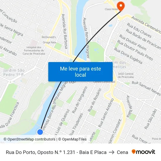 Rua Do Porto, Oposto N.º 1.231 - Baia E Placa to Cena map