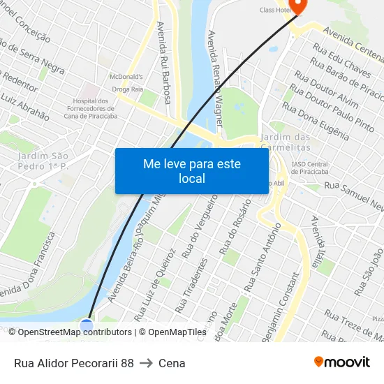 Rua Alidor Pecorarii 88 to Cena map