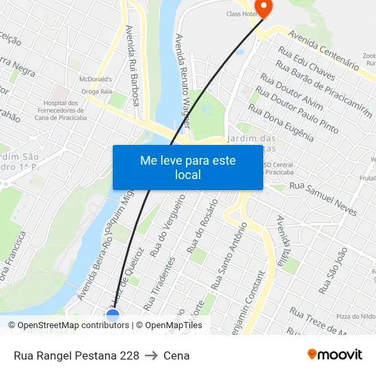 Rua Rangel Pestana 228 to Cena map