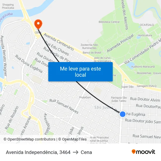 Avenida Independência, 3464 to Cena map