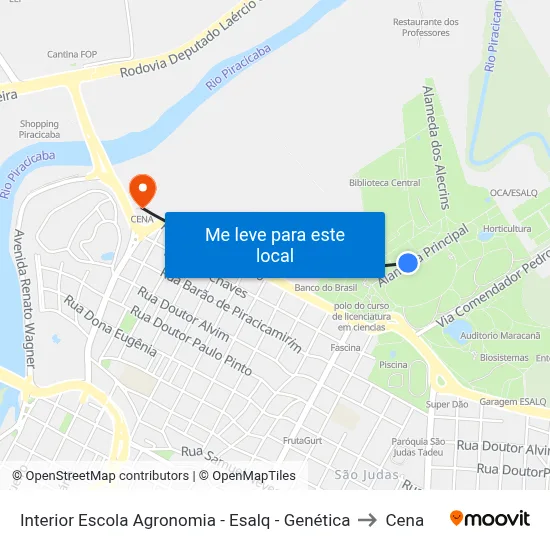 Interior Escola Agronomia - Esalq - Genética to Cena map