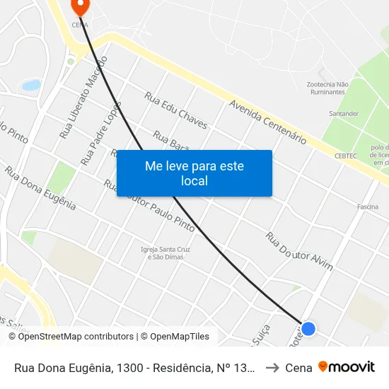 Rua Dona Eugênia, 1300 - Residência, Nº 1300 to Cena map