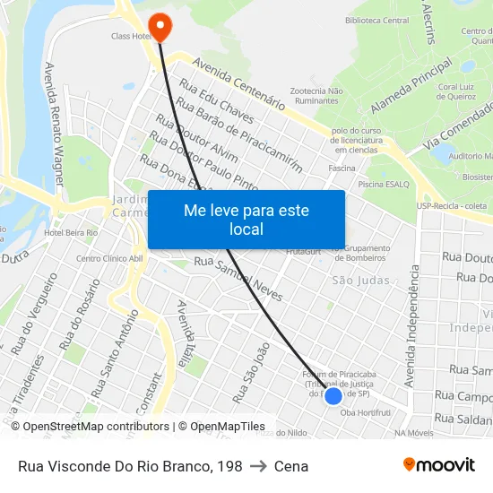 Rua Visconde Do Rio Branco, 198 to Cena map